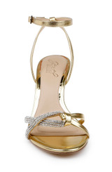 Gold Leather | Fiji Mid Stiletto Heel Sandals Front