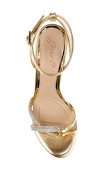 Gold Leather | Fiji Mid Stiletto Heel Sandals Top