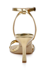 Gold Leather | Fiji Mid Stiletto Heel Sandals Back