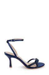 Navy | Fiji Mid Stiletto Heel Sandals Side