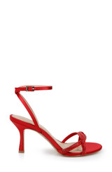 Red | Fiji Mid Stiletto Heel Sandals Side