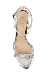 Silver Leather | Fiji Mid Stiletto Heel Sandals Top