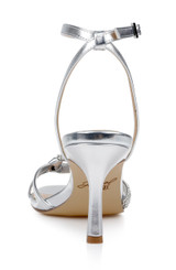 Silver Leather | Fiji Mid Stiletto Heel Sandals Back