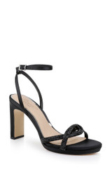 Black | Fila Block Heel Platform Sandals Front Side