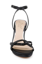 Black | Fila Block Heel Platform Sandals Front