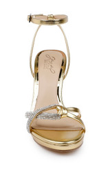 Gold Leather | Fila Block Heel Platform Sandals Front