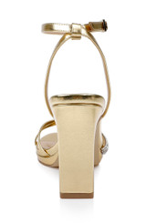 Gold Leather | Fila Block Heel Platform Sandals Back