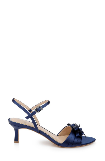Navy | Floribeth Kitten Heel Sandals Side