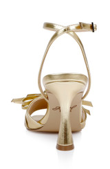 Gold Metallic | Flory Mid Stiletto Heel Sandals Back