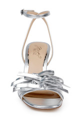Silver Metallic | Flory Mid Stiletto Heel Sandals Front