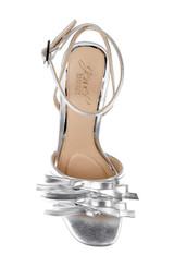 Silver Metallic | Flory Mid Stiletto Heel Sandals Top