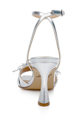 Silver Metallic | Flory Mid Stiletto Heel Sandals Back