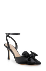 Black | Francine Ankle Strap Pumps Front Side