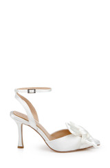 Ivory | Francine Ankle Strap Pumps Side