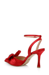 Red | Francine Ankle Strap Pumps Back Side