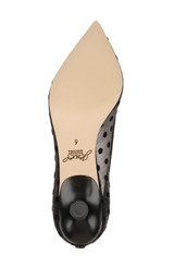 Black Microsuede | Elena Cap Toe Mesh Pumps Sole