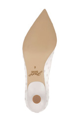 Ivory Satin | Elena Cap Toe Mesh Pumps Sole
