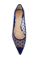 Navy Microsuede | Elena Cap Toe Mesh Pumps Top