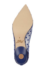 Navy Microsuede | Elena Cap Toe Mesh Pumps Sole