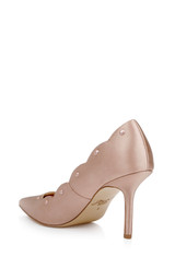 Nude | Eleni Satin Pointed Toe Scallop Pumps Back Side