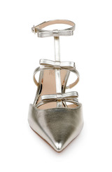 Gold Metallic | Elisabetta T-Strap Kitten Heel Pumps Front