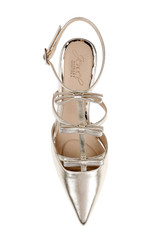 Gold Metallic | Elisabetta T-Strap Kitten Heel Pumps Top