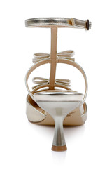 Gold Metallic | Elisabetta T-Strap Kitten Heel Pumps Back