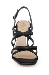 Black | Eliza Strappy Block Heels Sandals Front