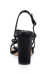 Black | Eliza Strappy Block Heels Sandals Back