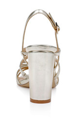 Gold Metallic | Eliza Strappy Block Heels Sandals Back