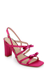 Pink | Eliza Strappy Block Heels Sandals Front Side
