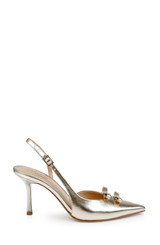 Gold Metallic | Ellery Pointed Toe Slingback Pumps Side