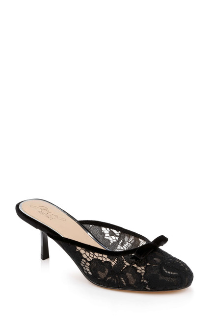 Black Lace | Elliot Closed Toe Mules Front Side