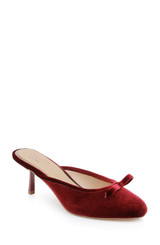 Bordo Velvet | Elliot Closed Toe Mules Front Side