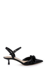Black | Ember Low Kitten Heel Pumps Side
