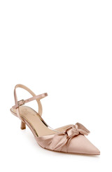 Nude | Ember Low Kitten Heel Pumps Front Side