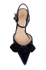 Navy Velvet | Ember Low Kitten Heel Pumps Top