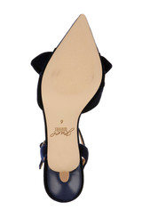 Navy Velvet | Ember Low Kitten Heel Pumps Sole