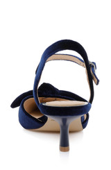 Navy Velvet | Ember Low Kitten Heel Pumps Back