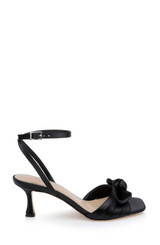 Black | Emeli Ankle Strap Bow Sandals Side
