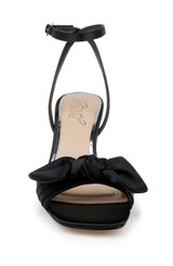 Black | Emeli Ankle Strap Bow Sandals Front
