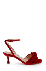 Red Velvet | Emeli Ankle Strap Bow Sandals Side