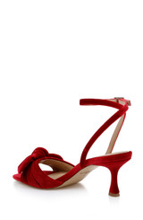 Red Velvet | Emeli Ankle Strap Bow Sandals Back Side