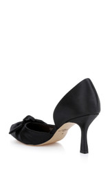 Black | Emelia Satin Bow d’Orsay Pumps Back Side