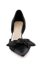 Black | Emelia Satin Bow d’Orsay Pumps Front