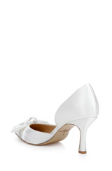 Ivory | Emelia Satin Bow d’Orsay Pumps Back Side