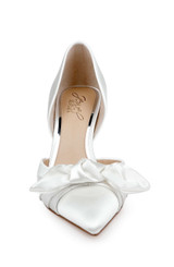 Ivory | Emelia Satin Bow d’Orsay Pumps Front