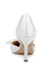 Ivory | Emelia Satin Bow d’Orsay Pumps Back