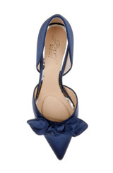 Navy | Emelia Satin Bow d’Orsay Pumps Top