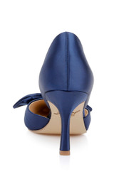 Navy | Emelia Satin Bow d’Orsay Pumps Back